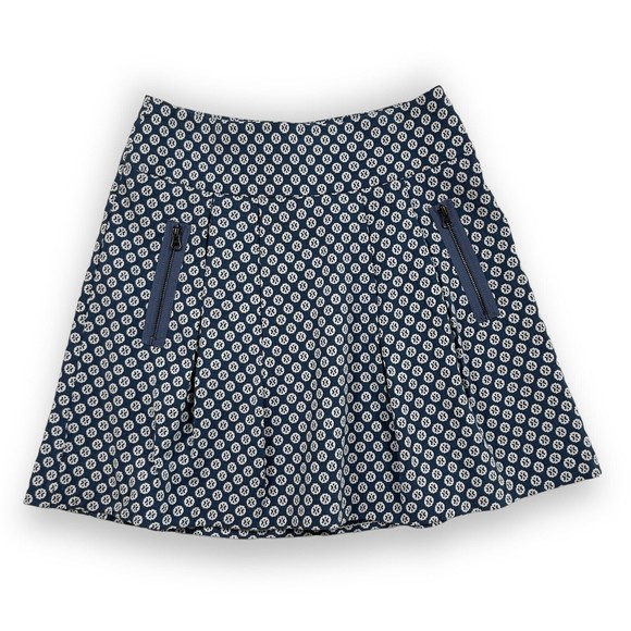 Anthropologie Maeve Fourth Street Swing Blue Pattern Skirt Womens Size 10 - Picture 1 of 13